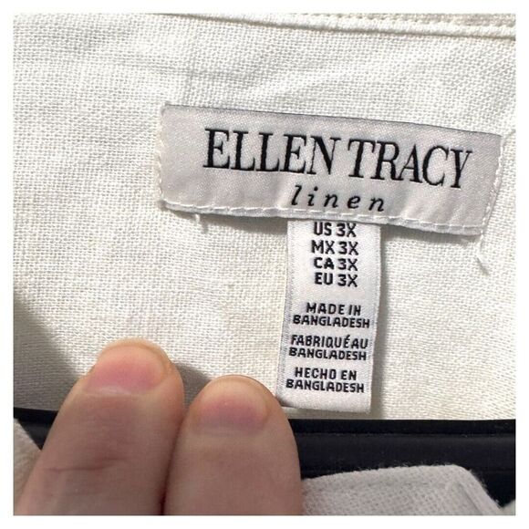 NWT Ellen Tracey Women's Linen  light weight shirt/Jacket, off white Size 3X - Picture 4 of 5
